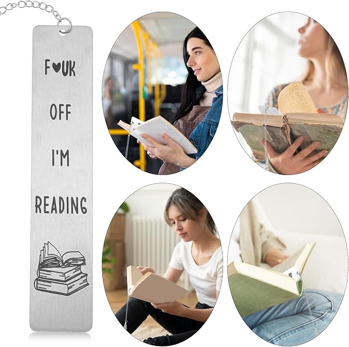 Metal Funny Bookmarks for Women Book Lover Gifts Cute Book Marker for Reading Best Friend Birthday Gifts for Women Friendship Christmas Books Club Gift Books Accessories for Bookworm Coworker