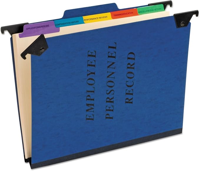 Pendaflex - Hanging Personnel Folders 1/3 Cut Top Tab Letter Blue "Product Category: File Folders Portable & Storage Box Files/Folders"