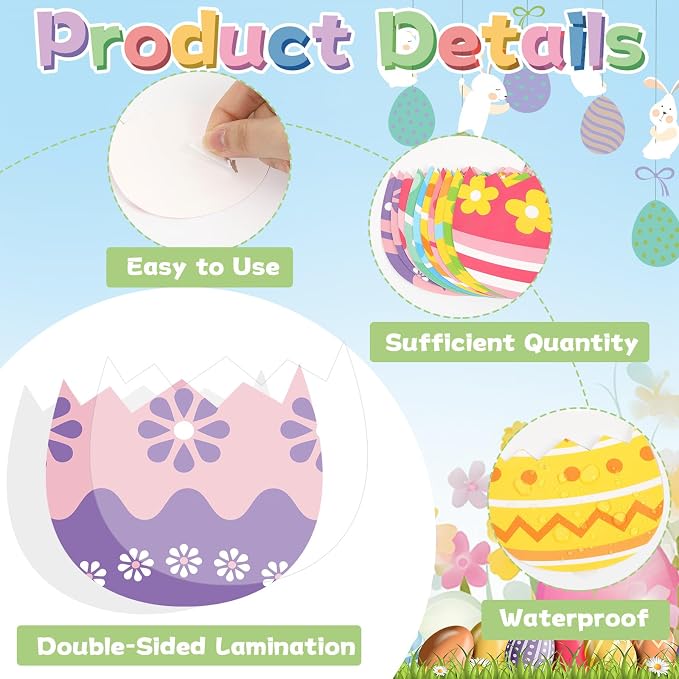 60 Set Easter Egg Cutouts Easter Bulletin Board Decoration Colorful Egg Shape DIY Photo Craft Cutouts Spring Theme Classroom Decor for Teacher Student Party School Classroom Home Chalkboard Wall Decor