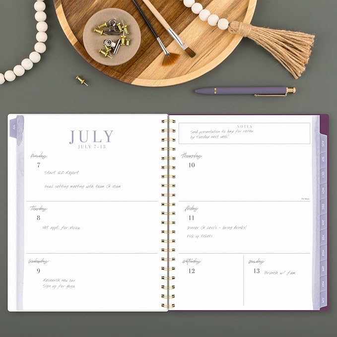 Cambridge Planner 2025-2026 Academic, Leah Bisch, Weekly & Monthly, 8-1/2" x 11", Large, Monthly Tabs, Flexible Cover, Petite Floral (LB38-905A-26)