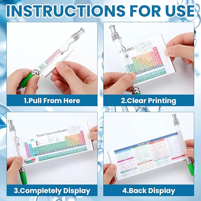 Harloon 12 Pack Chemistry Periodic Table of Element Pen Ballpoint Scroll Pen with Formulas Equations Periodic Table Reference Sheet for Student Teacher Study Tool Scientists Day Graduation Gift