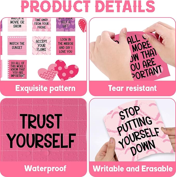 Valentines Day Bulletin Board Decoration Ways to Love Yourself Cutouts Valentines Classroom Bulletin Board Positive Affirmation Station Supplies Pink Love Cut Outs for School Classroom Wall Decor