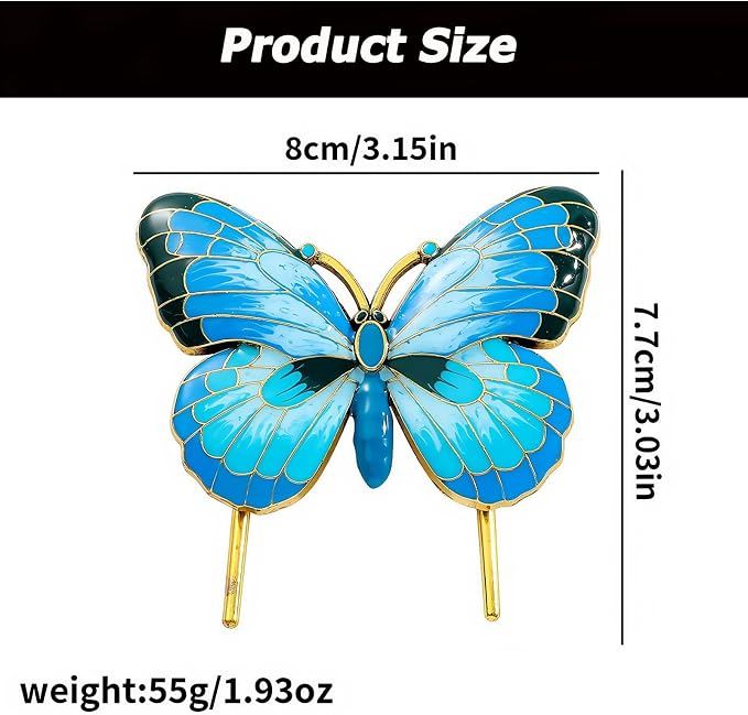 Butterfly Bookmark,Metal Bookmarks,Journal Clip,Book Page Holder,Vintage Book Clip,Hold Journal Open While Writing and Free Your Hands,Gifts for Book Lovers, Readers (Blue Butterfly)