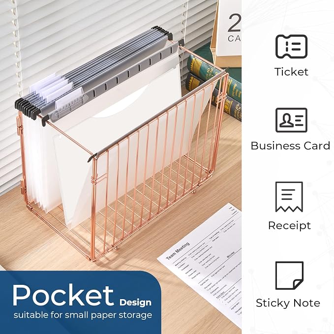 Y YOMA Plastic Hanging File Folders with Pocket, Letter Size, 1” Expansion 12 Pack Clear Reinforced Hanging Folders with Tabs, Waterproof for Filing Cabinet Bulky Files Home Office