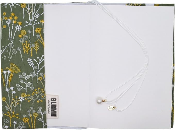 BLBMH 5x8 Book Cover | Handmade Non-Stretch Fabric Sleeve with Bookmark | for Paperback Bible Journal | Privacy Reading Gift for Women - Spring