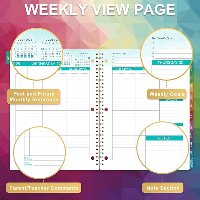 Student Planner 2026-2027 - School Planner 2026-2027, August 2026 - June 2027, 9" x 11", 26-27 Academic Planner Weekly and Monthly, Student Planners with Stickers, 3-Hole Punched, Monthly Tabs