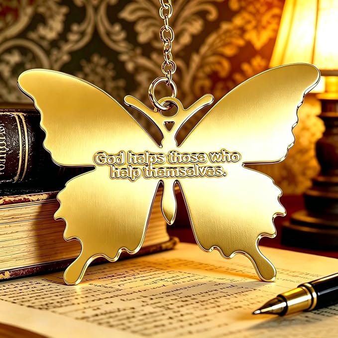 Premium Alloy Bookmark with Well Wishes Quotes, Iconic Keepsake Gifts for Graduation, New Semester, New Chapters, Birthday, Anniversary, Coming-of-Age, Christmas, Men, Women, Teachers, Students