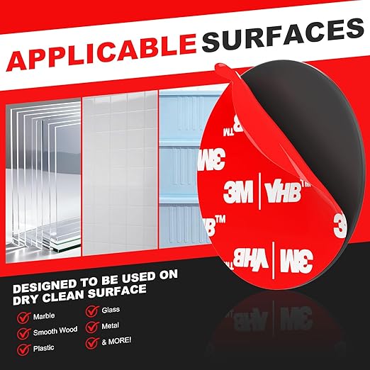 Double Sided Tape Heavy Duty 40PCS Adhesive Pads 1“ and 2” Squares Dots Rectangles Pack Strong Waterproof Mounting Tape for Dashboard Dash Cam Windshield Suction Cup Phone Holders Black
