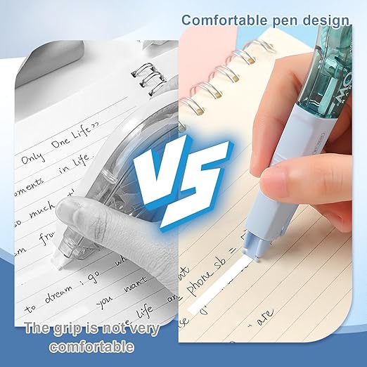 10 Pcs Correction Tape for Instant Error Fixing, Easy-to-Use Pen-Style Applicator, 1/5 Inch x 236 Inches, Aesthetic Office & School Supplies