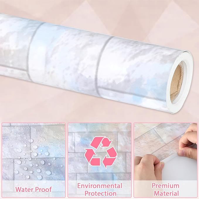 Graffiti Wall Bulletin Board Paper Roll Pastel Brick Gradient Stone Bulletin Board Background Back to School Classroom Decor Poster for Art Craft DIY Projects Home Office Party Supplies 17.7in x 20ft