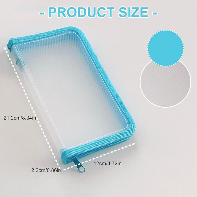 Clear File Storage Pouches Zippered Closure Receipt Folder Small Document Organiser Case for Office School Supplies Scratch Storage Pouches
