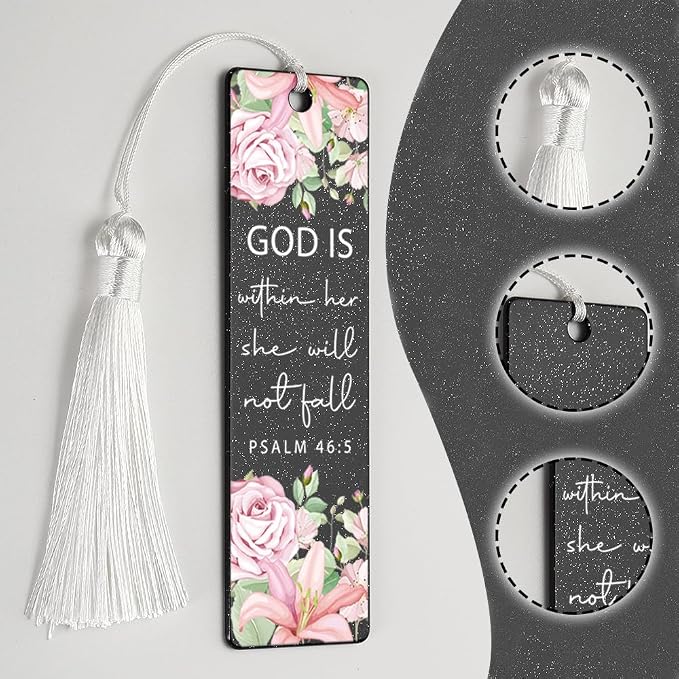 Christian Empowerment Bookmark, Inspirational Gift for Believers, Uplifting Present for Spiritual Readers, Faith - Based Reading Gift, Unique Floral & Scripture Design Bookmark, WCB42