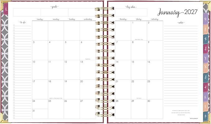 AT-A-GLANCE 2027 Planner, Daily & Monthly, 7" x 8.75", Hardcover, Harmony, Berry (6099-806-59-27)
