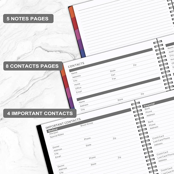 Monthly Planner 2026-2027 - JUL. 2026 - DEC. 2027, Planner 2026-2027 with Colorful Tabs, 8.5" x 11", 26-27 Monthly Planner/Calendar with Pocket, Thick Paper, Twin-Wire Binding - Black