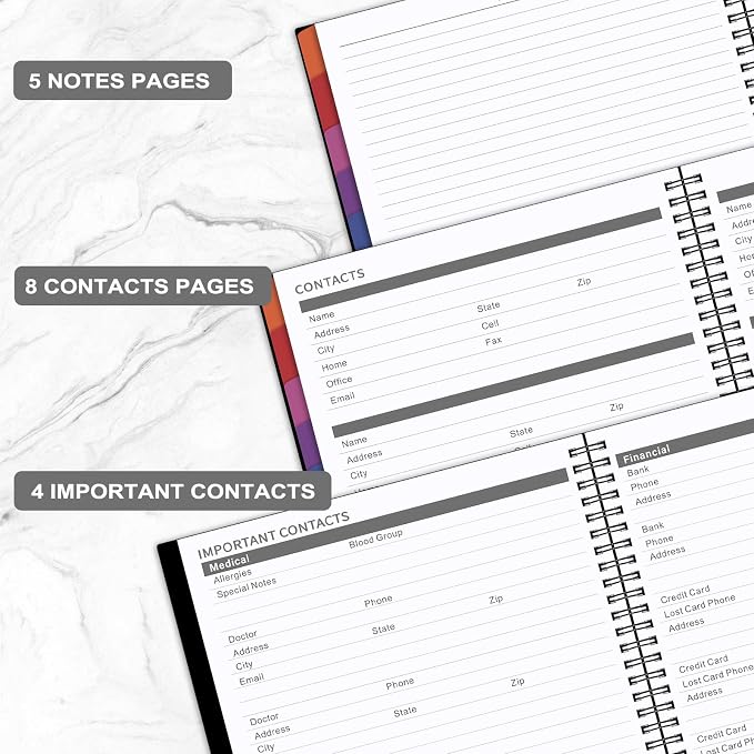 Monthly Planner 2026-2027 - JUL. 2026 - DEC. 2027, Planner 2026-2027 with Colorful Tabs, 8.5" x 11", 26-27 Monthly Planner/Calendar with Pocket, Thick Paper, Twin-Wire Binding - Black