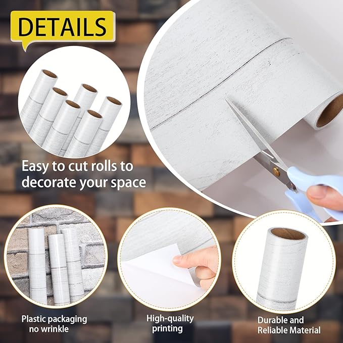 Skyygemm 6 Rolls Bulletin Board Paper Fade Resistant Colored Bulletin Board Paper Roll Bulk for Art Decor Drawing Craft Painting(4 x 12 ft,Wood Color)