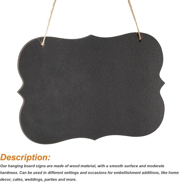 uxcell 3Pcs Hanging Chalkboard Signs, 7.1 x 4.7 Inch Wood Double Sided Small Chalk Board Erasable Message Blackboard for Cafe Home Office Special Event Decoration