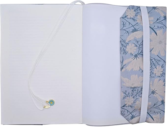 BLBMH 10x7 Book Cover | Handmade Non-Stretch Fabric Bible Cover with Bookmark | Washable Large Hardcover Paperback Protector | Privacy Reading Gift for Women - Daisy