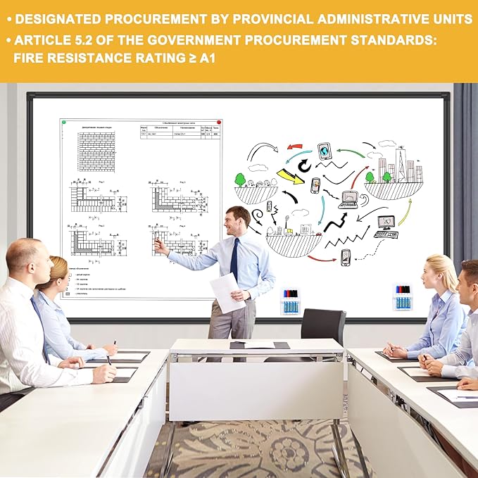 H-Qprobd 8'x4' Large Whiteboard with Aluminum Frame - 96"x48" Magnetic Dry Erase Board Commercial-Grade Wall Mounted | Ideal for Office Presentations, Classroom Teaching & Professional Workspace