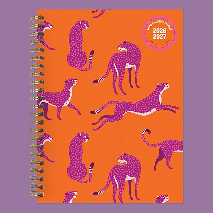 TF Publishing July 2026 - June 2027 Spicy Cat Medium Weekly Monthly Planner - 12 Month Academic Planner 2026-2027 with Durable Cover, Thick Uncoated Paper and Planning Stickers - 6.5 x 8 in