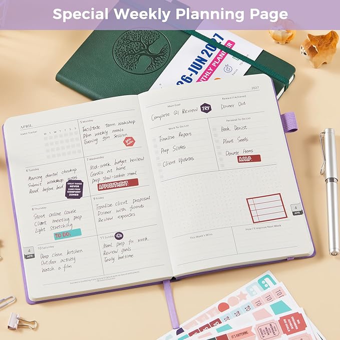 2026-2027 Weekly and Monthly Academic Planner Calendar, July 2026 - June 2027, 5.8" x 8.3", Soft Cover Daily Agenda Planner with Inner Pocket, 100GSM Paper, Office Desk Accessories and School Supplies