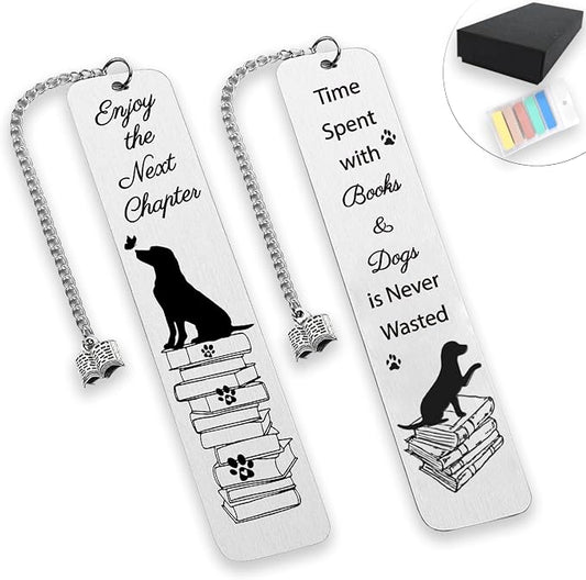 Dog Bookmark Gift for Women, Dog Mom Gifts for Women for Men for Dog Lovers Metals Book Pacge Markers for Kids Funny Dog Gifts