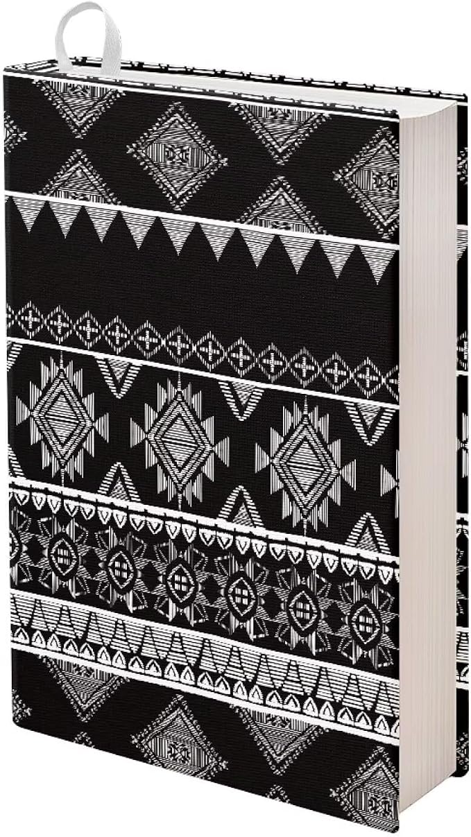 Dreaweet Black Aztec Tribal Pattern Book Cover Book Sleeve for Paperback Book Protector Case Stretchable Hardcover Covers Sleeve for Book Lovers,Washable