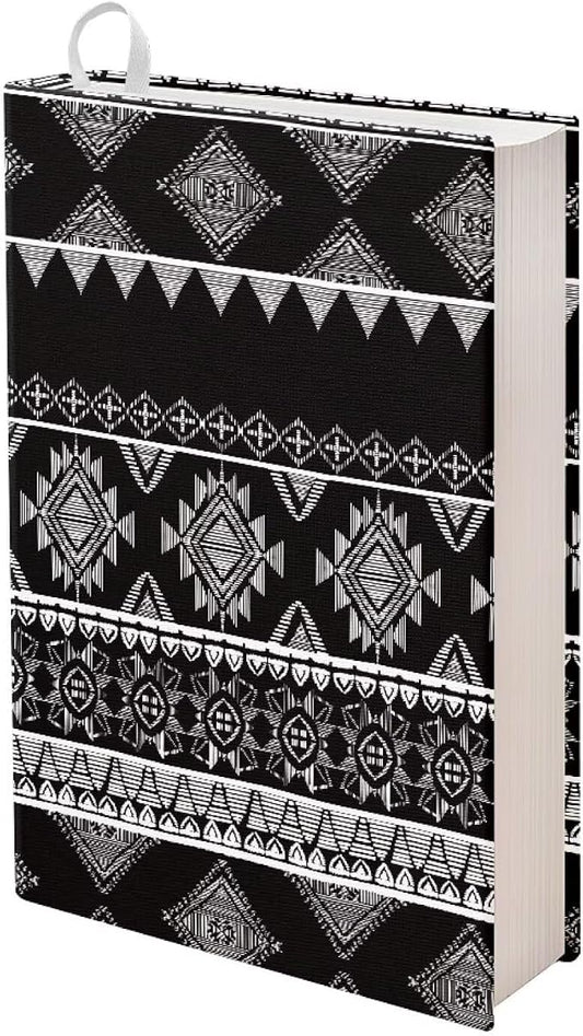 Dreaweet Black Aztec Tribal Pattern Book Cover Book Sleeve for Paperback Book Protector Case Stretchable Hardcover Covers Sleeve for Book Lovers,Washable