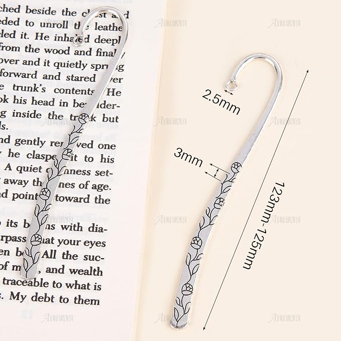 AUEAR, 12 Pack Metal Bookmark Hairpin Hook Bookmarks with Loop for DIY Crafting