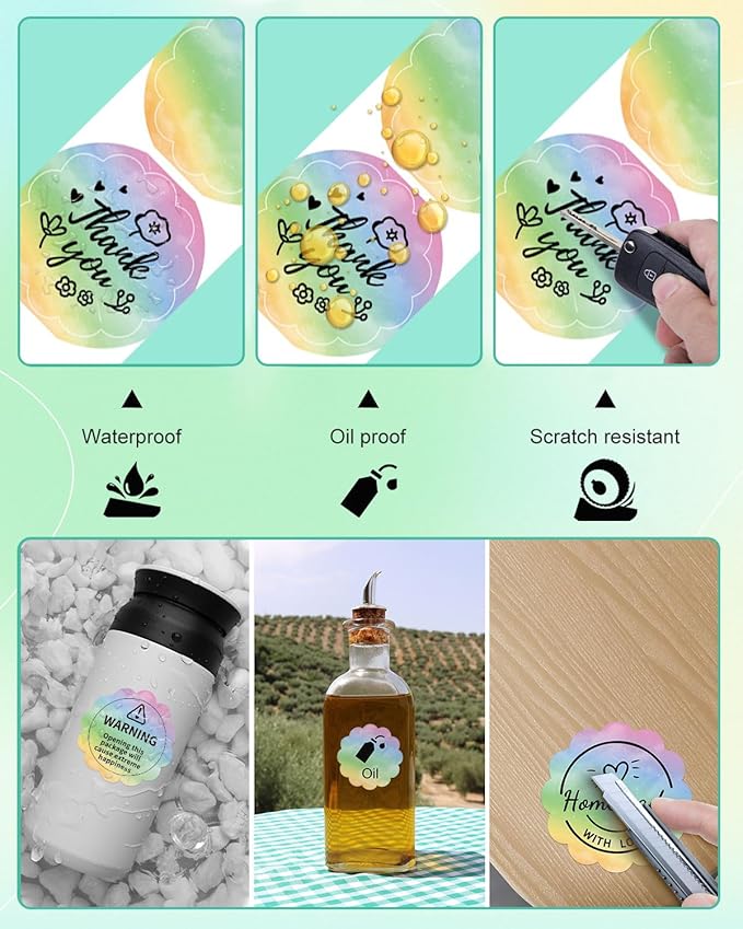 M110 Labels Compatible with M100/M110/M120/M260/M220/M150/M421/241BT/243BT, 1.96" x 1.96"(50x50 mm), Thermal Circle Gradient Color Label for Logo/Gift Labels/Thank You Label/,140 Labels/Roll