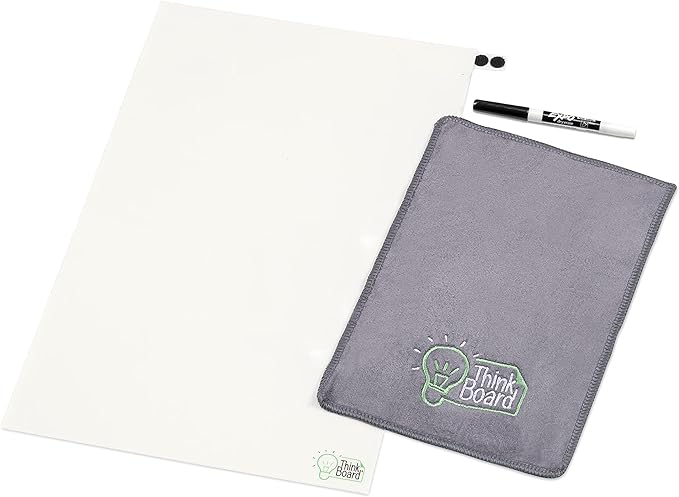 Think Board Clear Dry Erase Whiteboard 11"x17" – Self-Adhesive Transparent Writing Surface for Wall, Desk, or Fridge – Peel & Stick Removable Mini Message Board for Home, Office & Dorm