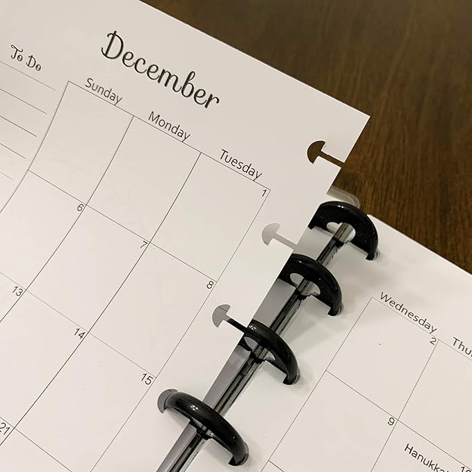 2026 Monthly Planner Calendar Refills for 7,8,9,11 Disc Mini, Classic, Skinny, Junior, Big size Discbound, Happy Planners, Loose-Leaf Inserts, 12 Month (7 Disc Mini, Ocean)