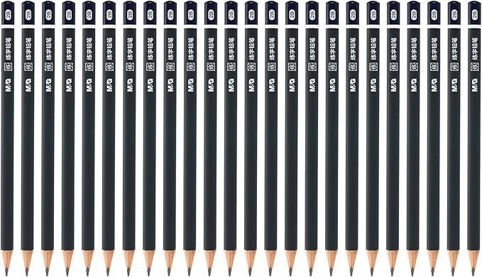 M&G Wooden Hexagonal Pencils, 24 Pcs 2B Pencils Graphite Round Pencils for Classroom Teacher Office Supplies, Grey
