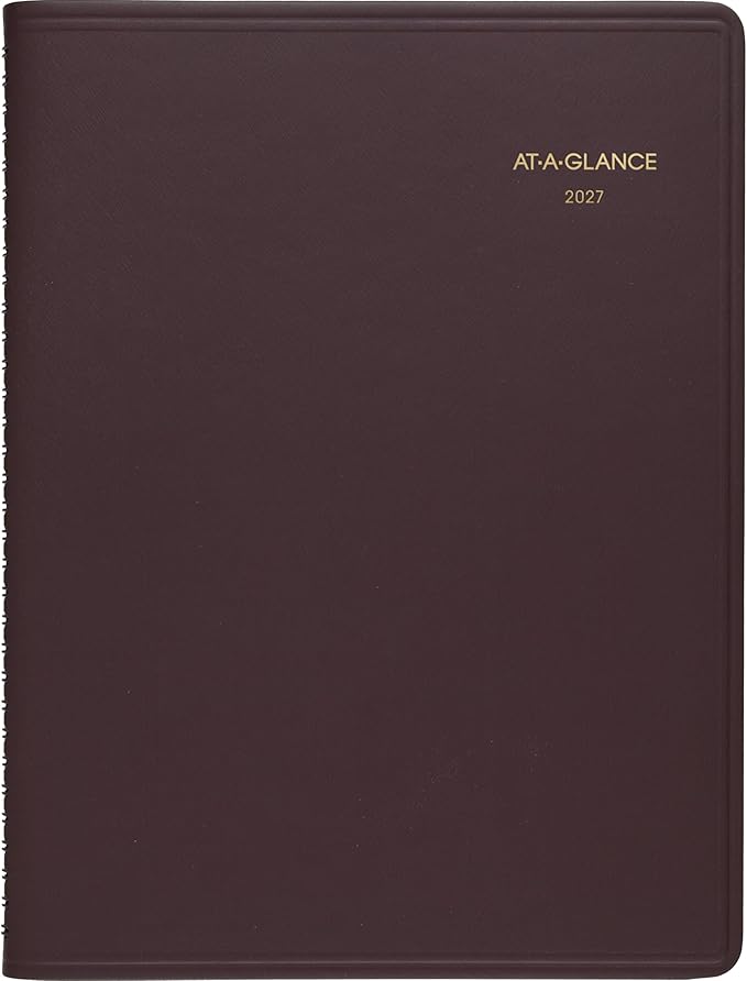 AT-A-GLANCE 2027 Appointment Book Planner, Weekly, 13-Month Jan-Jan, 8.25" x 11", Winestone (709505027)