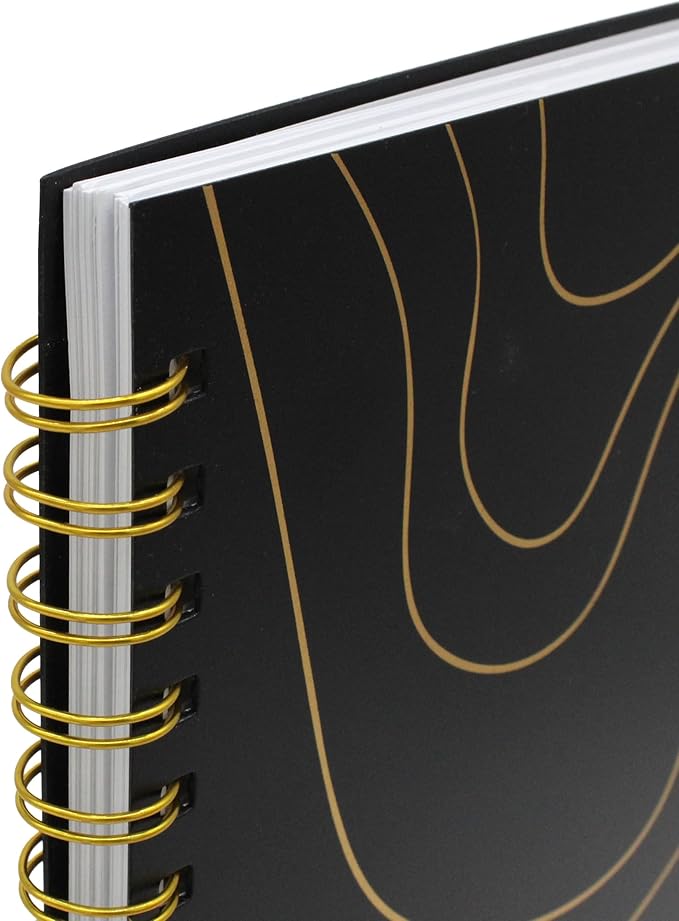 Sonjade Planner 2026 Daily & Weekly & Monthly, Spiral Bound, Academic Schedule Planners, Work Business Life Goal Calendar Planner, Appointment Book, Organiser Notebook, Black with Gold Design, 9 x 11.6 Inch, Black