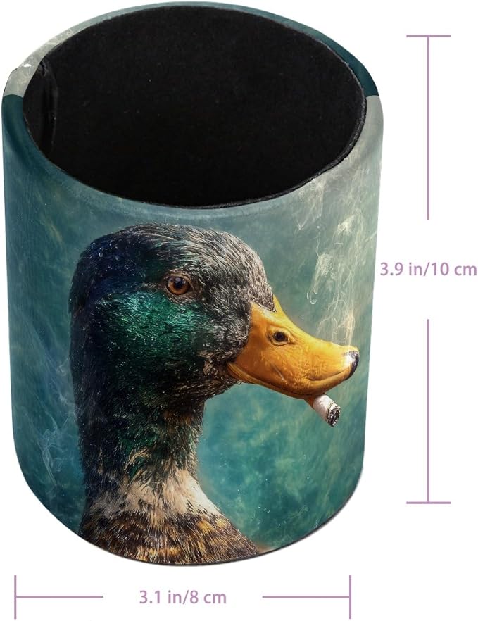 Duck Pen Holder Pencil Organizer for Desk, 3.1” x 3.1” x 3.9” Pencil Cup Office Supplies, Large Capacity Cute Pen and Makeup Brush Holder for Desktop, Home, School