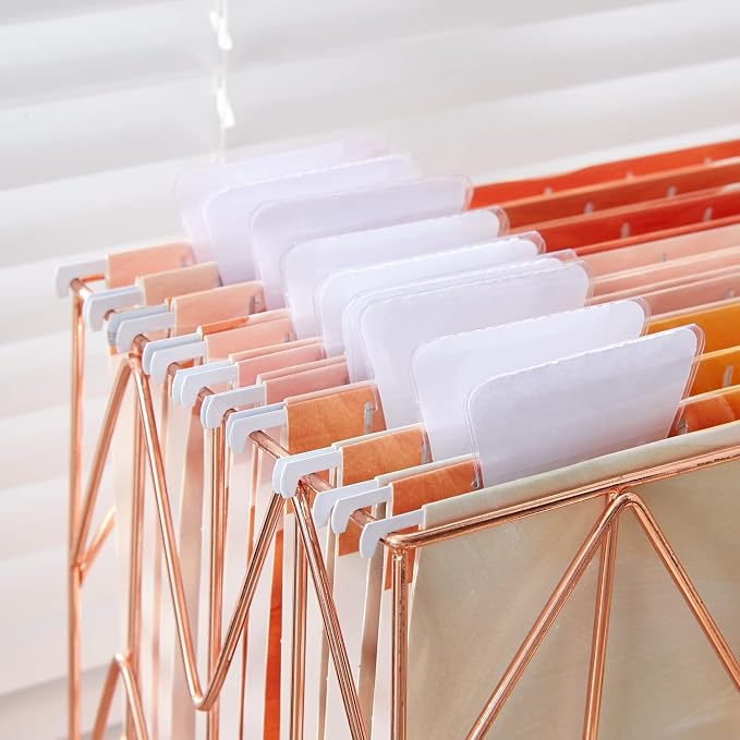 Y YOMA 9 Pack Decorative Hanging File Folders Letter Size Marble Cute Hanging Folder Pretty File Folder Organizer for Filing Cabinet Office Home with 1/5-Cut Adjustable Tabs, 3 Orange Marble Design