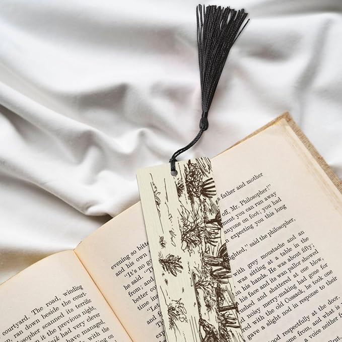 Western Cowboy 5pcs Wood Bookmarks with Tassel for Planner Reading Book Lovers Accessory Readers Men Women 4.6 X 1.2 Inch