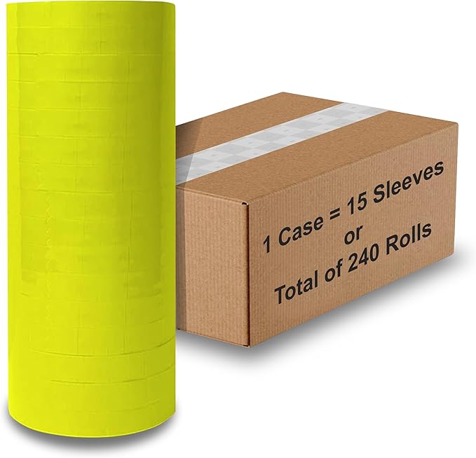 Yellow Pricing Labels for Monarch Price Labeler, 1 Case of 15 Sleeves, 240 Rolls (15, Green)