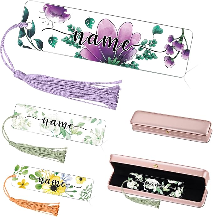 Personalized Bookmarks for Women Book Lover Birth Flower Birthday Customized Gifts for Reading Her Daughter Friends (Acrylic #7)