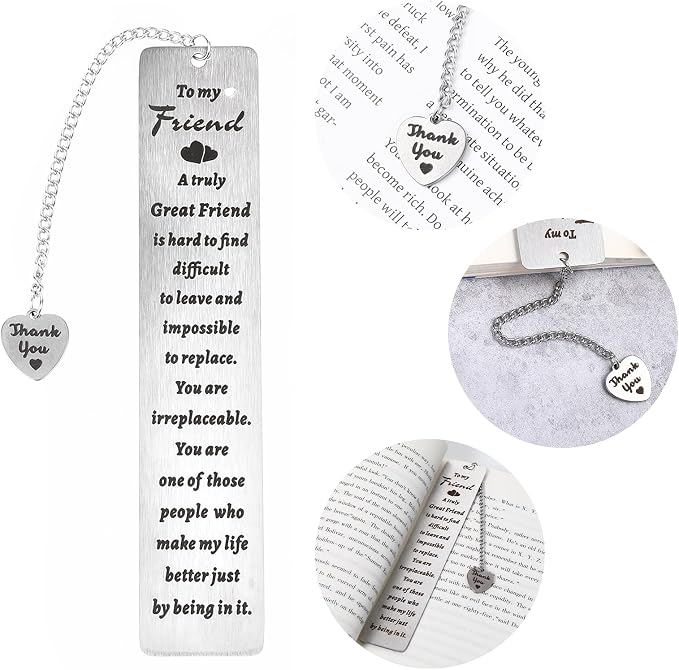 Best Friend Bookmark Gifts for Women Book Lover Metal Book Mark for Reading Graduation Best Friend Birthday Gift for Women Long Distance Friendship for Bestfriend Coworker Bestie BFF Bookish