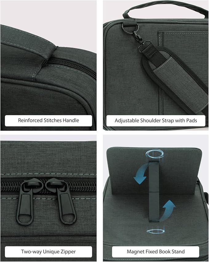 Bible Covers for Men & Women, Bible Case Carrying Church Bag with Book Stand, Bible Bag with Handle, Zipper and Multi-Pockets for Scripture Study Bible Protector