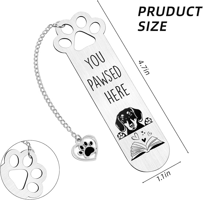Dachshund Gifts for Women Men Funny Bookmarks Bulk Dachshund Dog Bookmarks for Book Lovers Dachshunds Dog Lover Cute Metal Book Mark Birthday Gifts for Reader Coworker Friends Adults Dogs Owner Lover