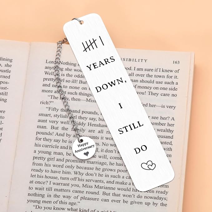 6 Year Anniversary Iron Gifts for Wife Husband, Iron Gifts for 6th Anniversary - Romantic Iron Anniversary Bookmark for Him Her, 6th Wedding Gifts for Her, 6 Month Anniversary GIF for Boyfriend