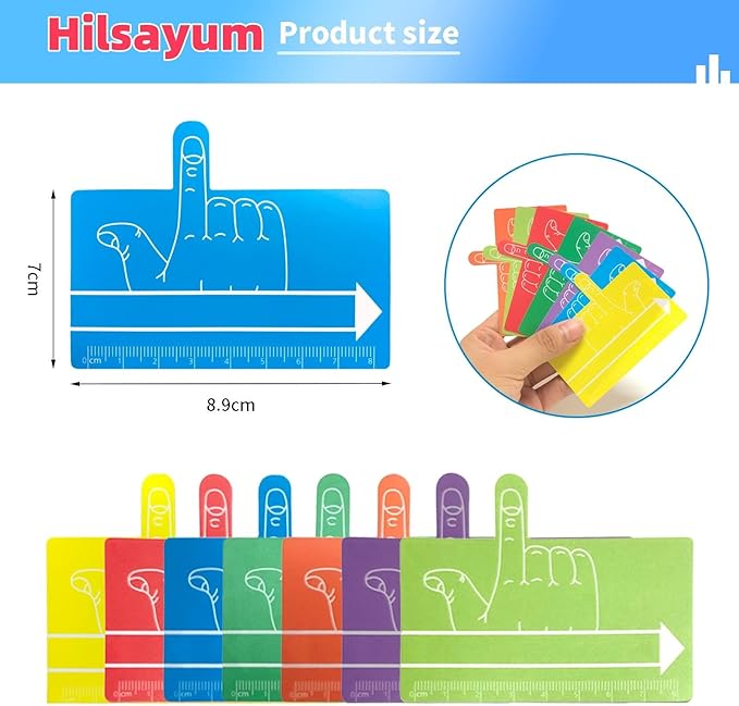 Hilsayum 32PCS One Finger Spacer for Kids Writing Aid Spacers Reading Sheets Multifunction Writing Instruments for School Office
