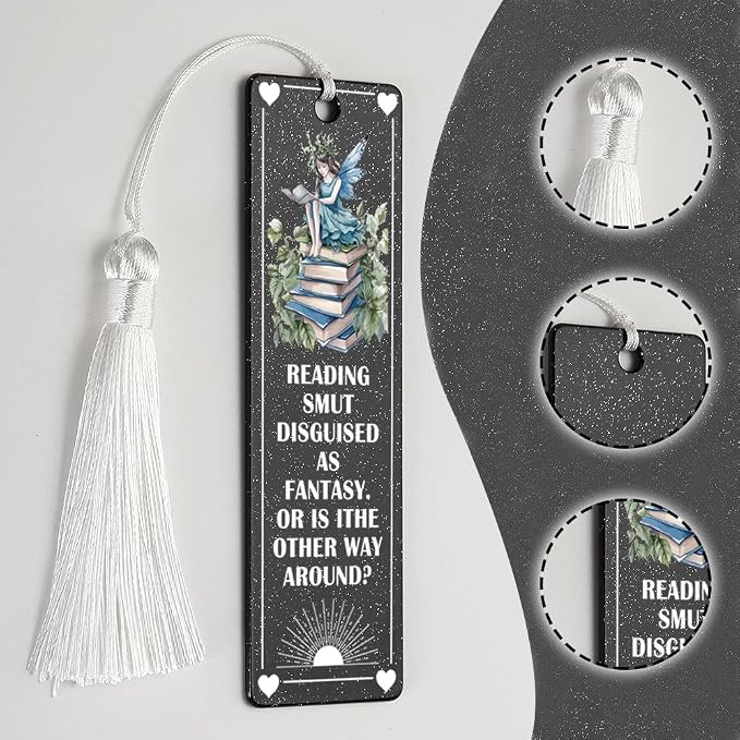 Fun Reading Bookmark, Whimsical Gift for Fantasy Book Lovers, Delightful Present for Imaginative Readers, Fantasy Literature Gift, Unique Fairy & Book Design Bookmark, WCB28