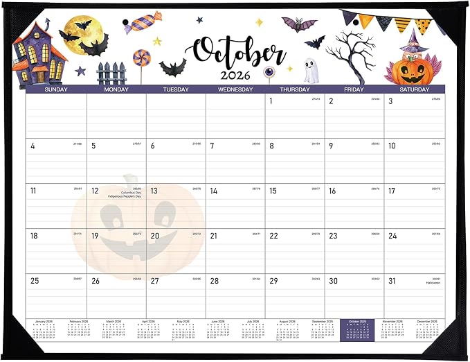 Desk Calendar 2026-2027 - 18 Months Desk Calendar 2026-2027 Large 22'' x 17'', from July 2026 to December 2027, Calendars with Protect Corner, Julian Dates