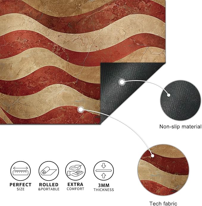 HOMETITUTE Mouse Pad XL Large Desk Mat 31.5 x 11.8 Inch American Flag Extended Keyboard Pad Non Slip Computer Mat Waterproof Gaming Mouse Pad Vintage Patriotic Mousepad for Office Home
