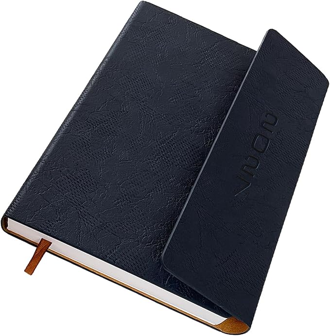 2027 Daily Planner -One Page per Day, Appointment Book 2027, Hourly Daily & Monthly Planner with Tabs(Jan-Dec 2027), 8.26'' x 5.9'' Calendar Planner, Leather Cover + Thick Paper (Navy Blue)