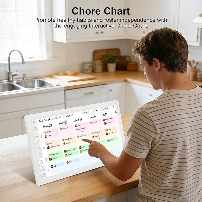 Akimart Calendar: 21.5 inch Wall Planner Digital Calendar & Chore Chart, Smart Touchscreen Interactive Display for Family Schedules, Hearth Display Digital Calendar, Great for Organizing Your 2026 Year